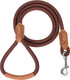 Mile High Life Premium Leather Dog Leash Strong Rope Leash Leather Handle Zinc Alloy Strong Clasp Small Medium Large Dogs 4/5/6 Feet(Dark Brown, 48 Inch (Pack Of 1))