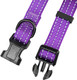 Mile High Life Dog Collar Nylon Thick Fabric With Reflective Straps Three Line Hot Blue/Purple, Large (Pack Of 2)