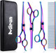 Dog Grooming Scissors, 5-In-1 Dog Grooming Kit, Sharp Grooming Scissors For Dogs With Safety Round Tip, 4Cr Stainless Steel Dog Scissors For Grooming, Grooming Scissors For Pets Owners, Colorful