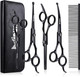 Dog Grooming Scissors Kit Professional,Titanium-Plated Stainless Steel Dog Scissors For Grooming Face And Paws With Safety Round Tip,Grooming Scissors For Dogs & Cats,Curved Scissors For Dog Grooming