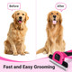 Miu Color Pet Grooming Brush, 2 Sided Undercoat Rake For Dogs & Cats, Professional Deshedding Brush And Dematting Tool, Effective Removing Knots, Mats, Tangles For Cats, Dogs, Extra Wide (Pink)