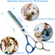 Blue & Silver Chunker Dog Grooming Scissors With Decorative Imitation Diamond Sharp And Durable 7.0'' 9Cr Stainless Steel Pet Cat Trimming Shears For Home User And Beginners