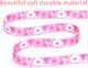 Moonpet Dog Collar With Leash & Airtag Holder Case Set, Breathable Adjustable Durable Dog Collars For Male Female Puppy X-Small Small Medium Large Dogs Walking Running Training-Pink Flower-M