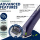 My Pet Command Professional Dog Grooming Clippers Thick Coats Cordless Heavy Duty Kit For Dogs Pets Cats Intelligent Low Noise Light Weight Brushless Motor Shearing Shaving Detachable Blades