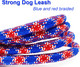 Tie Out Long Rope Leash, 12Ft 15Ft 22Ft 30Ft 50Ft Heavy Duty Nylon Recall Lead For Small Medium Large Extra Large Dogs (50Ft, Blue Red)