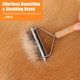 Dog Grooming Brush For Shedding, 2 In 1 Undercoat Rake And Dematting Comb For Double Coated And Longer Haired Dogs/Cats, Deshedding Tool And Dog Hair Deshedder Rake, Reduce Shedding By 95% (Large)