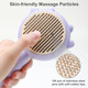 Pet Hair Cleaner Brush，Cat Brush With Release Button，Cat Grooming Long Short Cats Dogs Massage Brushes，Cat For Shedding Dandruff Comb(Purple)