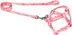 Pink Daisy Pattern Basic Dog Halter Harness Leash Set, No Pull, Easy Wear For Small Dogs.(S, Pink Daisy)