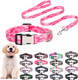 Pink Camo Dog Collar And Leash Set For Xs Small Medium Large, Adjustable Soft Nylon Collars With Girl Or Boy Puppy Dogs Cats Walking Running Training(Pink Camo Xs)