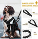 Tactical Dog Training Bungee Leash With 2 Control Handle Quick Release Nylon Leads Rope (Black)