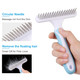 Pet Grooming Rake - Double Row Pins Shedding And Dematting Undercoat Rake Comb For Dogs And Cats - Safe Grooming & Deshedding Brush - Comb Out Mats & Tangles Easily