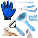 Dog Brush Kit 5 Pcs, Cat Brush Pet Grooming Kit, Dog Slicker Brush For Shedding, Rake For Dogs, Dog Nail Clipper, Nail Polisher, d Dog Cat Shedding Gloves For Shedding And Dematting, With Bag