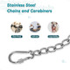 Dog Collar Safety Clip, Chew Proof Prong Collar Double Ended Backup Clasp Stainless Steel, Heavy Duty Dog Chain Leash Connector For Harness, Pinch Collar, Gentle Lead With Carabiner, 8In