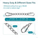 Dog Collar Safety Clip, Chew Proof Prong Collar Double Ended Backup Clasp Stainless Steel, Heavy Duty Dog Chain Leash Connector For Harness, Pinch Collar, Gentle Lead With Carabiner, 8In