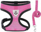 Soft Mesh Dog Harness With Leash No Pull Comfort Padded Vest For Small Pet Cat And Puppy Pink S