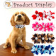 10 Pcs 4.4 Flowers Small Dogs Collar Charms Multi-Color Puppies Cats Slides Bow Ties Rhinestones Collar Attachment Pet Wedding Birthday Costume Accessories For Medium Large Girl Boy