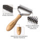 Undercoat Rake For Dogs - Pawsholic Professional Pet Shedding Dematting Comb With Wood Handle, Deshedding Undercoat Brushes With Stainless Steel Blades For Pet Cats Dogs Matted Hair Tangles Removing