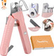 Reinvented Pet Nail Clippers For Your Pal - Usb Rechargeable Led Light For Bloodline Razor Sharp And Durable Blade Vets Recommended Trimming Tool For Dogs And Cats - Pink