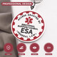 Emotional Support Dog Tag Emotional Support Dog Tag Metal Pet Id Tags Esa Tag Red Medical Alert Symbol Double Sided, Navy Lettering L Easily Switch Between Collars Harness And Vest.