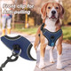 Dog Harness Navy Blue No Pull Y Shaped For Medium Sized Dog, Small To Large Dogs Reflective Adjustable Easy Walk Puppy Harnesses,Heavy Duty Girl Boy Pet Vest 3 Buckle With Handle & Light,M