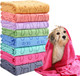 8 Pcs Dog Drying Towels Bulk 55'' X 28'' Pet Grooming Towels Absorbent Microfiber Dog Bath Towels Quick Drying Puppy Bathing Towel For Small Medium Large Dogs Cats Pets Bathing Grooming (Colorful)