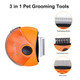 3 In 1 Pet Grooming Brush Effectively Reduces Shedding By Up To 95%, Portable Dematting Tool For Dogs And Cats Deshedding Brush Undercoat Rake Comb For Easy Mats & Tangles Removing