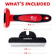 Pet Deshedding Tool Cleaning Brush - Pet Hair Removal Tool For Dogs & Cats - Dog Hair Remover Brush For Pet Grooming - Stainless Steel Knot Detangler Comb For 95% Shedding Reduce (Red)