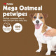 Petkin Mega Petwipes, 200 Wipes - Oatmeal Pet Wipes For Dogs And Cats, Use On Face, Paws, Ears, Body And Eye Area - Ideal For Home Or Travel