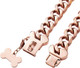 Rose Gold Stainless Steel Cuban Link Heavy Duty Dog Collar For Medium Large Dogs, American Bully French Bulldog Luxury Dog Collar