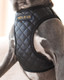 Step-In Dog Vest Harness Classic Quilted Design Vegan Leather Lightweight Breathable Mesh Soft Gold Black Durable Stylish Fashion Pet Accessory (Black, Small: Neck=9.4-11.4''/Chest=14.5-17'')