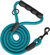 Phoepet 5 Feet Dog Leash Reflective Heavy Duty Padded Rubber Handle 360° No Tangles For Small Medium And Large Dogs(Teal)