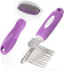 Poodle Pet Bundle - Dematting Fur Rake Comb Brush Tool With Steel Safety Blades For Detangling Matted Or Knotted Undercoat Hair And Slicker Brush For Small And Large Dogs Pet Hair Remover