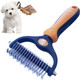 2 In 1 Pet Hair Dematting Tool Tough Mats And Tangles Undercoat Rake Comb Dogs Cats Rabbits Hairy Pets Holiday Professional Grooming Brush For Deshedding Extra Wide (Orange)