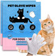 Pet Grooming Gloves For Dog Cat - 4 Pcs Quick Bath Pet Wipes - No Rinse Cat Dog Bath Wipes - Dog Wipes Cleaning Deodorizing, Nourish Fur - Pet Wipes For Paws, Butt And Body