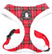 Puppia Blitzen Dog Harness Over-The-Head Warm Winter Christmas Holiday Harness Adjustable Chest For Small And Medium Dog, Checkered Red, Medium