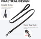 Pupteck Reflective Dog Leash With Comfortable Padded Handle Durable Nylon Dog Lead For Small Medium And Large Dogs Cats Walking Running Training Outside, Black, M