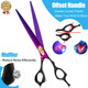 Purplebird 8 Inch Straight Dog Grooming Scissors Professional Pet Cutting Shears Safety Noiseless Blunt Tip Trimming Shearing For Dogs Cats Japanese Stainless Steel Purple Purplebird 8 Inch Straight Dog Grooming Scissors Professional Pet Cutting Shears Safety Noiseless Blunt Tip Trimming Shearing For Dogs Cats Japanese Stainless Steel Purple