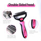 Pet Grooming Brush And Metal Comb Double Sided Long Hair Pet Undercoat Cleaner Brush For Dogs And Cats Removes Mats And Lint Effectively Removes Carpet Shedding Or Flyaway Hair.(Pink)… Pet Grooming Brush And Metal Comb Double Sided Long Hair Pet Undercoat Cleaner Brush For Dogs And Cats Removes Mats And Lint Effectively Removes Carpet Shedding Or Flyaway Hair.(Pink)…