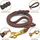 Dog Leash Short Leather Dog Leash Leather Short Leash For Dog Training Short Dog Traffic Lead Leash For Large Dogs Walking Dog Training Leash Dog Training Lead Brown 2.5Ft