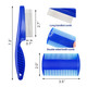 4 Different Kinds Of Flea Combs, Stainless Steel Round Teeth Dog Cat Lice Combs, Durable Fine Tooth Pet Tear Stain Remover Tool (Blue)