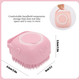Dog Cat Bath Brush Comb Silicone - Dog Bath Brush Scrubber Pet Brush Bath Brush For Cats Dogs With Soap Dispenser Grooming Cleaning (Pink)