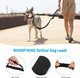 Tactical Dog Leash, Heavy Duty Dog Leash Bungee For Medium And Large Dogs, No Pull Dog Leash For Shock Absorption, 2 Handles Dog Training Leash(Max 4.9Ft, Black)