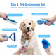 5-In-1 Dog Brush Grooming Kit - Dog Grooming Supplies Dog Dematting Rake For Shorted Haried Dogs, Bath Brush For Long Hair Dogs And Dematting Comb (Set Of 5, Blue)