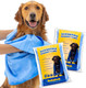Shammy Dog Towels For Drying Dogs Large - 2Pk (34 X 26) - Quick-Dry Technology Dries Dogs 2X Faster - Easy To Wring Out & Reuse - Ultra Absorbent- Compact - For Bath, Swim, Rain, Travel, Cooling