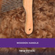 Paw Brothers Poodle Comb Brush For Dogs, Professional Grade, Wooden Ergonomic Handle, Stainless Steel Teeth, Dematting Comb For Dogs, Extra Long Teeth