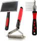 Paw Brothers Stainless Steel Large Slicker Brush, 13-Blade Undercoat Rake And 12-Blade Dematting Tool Bundle Paw Brothers Stainless Steel Large Slicker Brush, 13-Blade Undercoat Rake And 12-Blade Dematting Tool Bundle