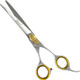 Dog Grooming Scissors, Gold Touch 6.5 Inch Straight Professional Dog Grooming Shear With Safety Round Tip