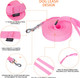 Strong Durable Nylon Dog Training Leash, 1 Inch Wide Traction Rope, 6 Ft 10Ft 15Ft Long, For Small And Medium Dog (Pink, 15 Feet)