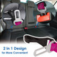 Slowton Dog Seat Belt, Adjustable Dog Safety Belt Leash, 2 In 1 Latch Bar Attachment Dog Car Seatbelt With Elastic Nylon Bungee Buffer, Reflective Nylon Belt Tether Connect To Dog Harness (Fu)