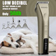 Professional Animal Pet Dog Cat And Horse Cordless Hair Clipper Grooming Kit With 5 In 1 Blade Low Noise & High Power Rechargeable Cordless Pet Grooming Clipper For For Thick Heavy Coats (Brown)